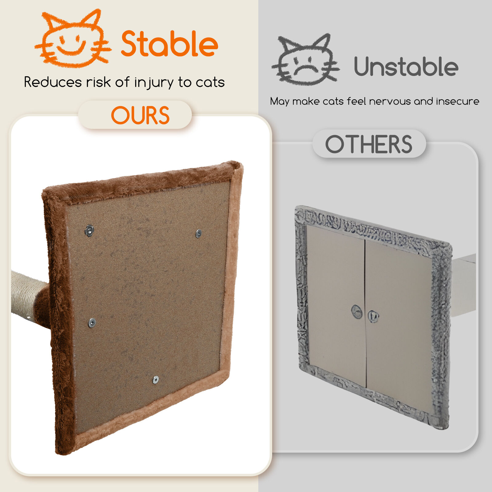 Nobleza Rascador para gatos, Altura 118.5 cm, &Aacute;rbol Estable para Gatos, 4 Plataformas, 1 Cueva, 1 Pomp&oacute;n, 1 Peluche, Marr&oacute;n, , large Imagen numero 5