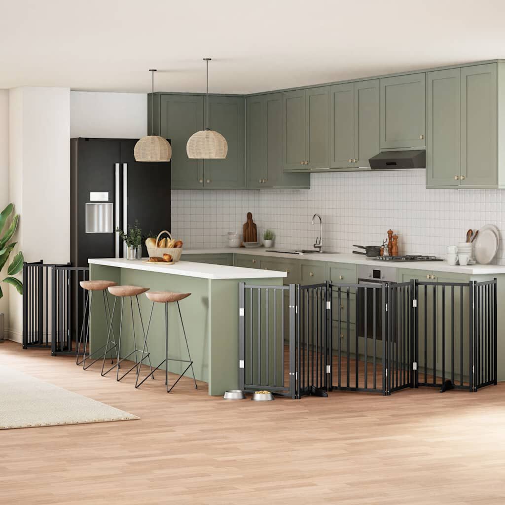 vidaXL Puerta para Perros Plegable Paneles Puerta de Seguridad Madera de &Aacute;lamo, , large Imagen numero 12