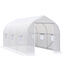 Outsunny Invernadero de Jardín 4x2x2 m Tipo Túnel con 6 Ventanas Transpirables y Puerta Enrollable con Cremallera Huerto para Cultivo Plantas Verduras Blanco, , large indicador imagen numero 1
