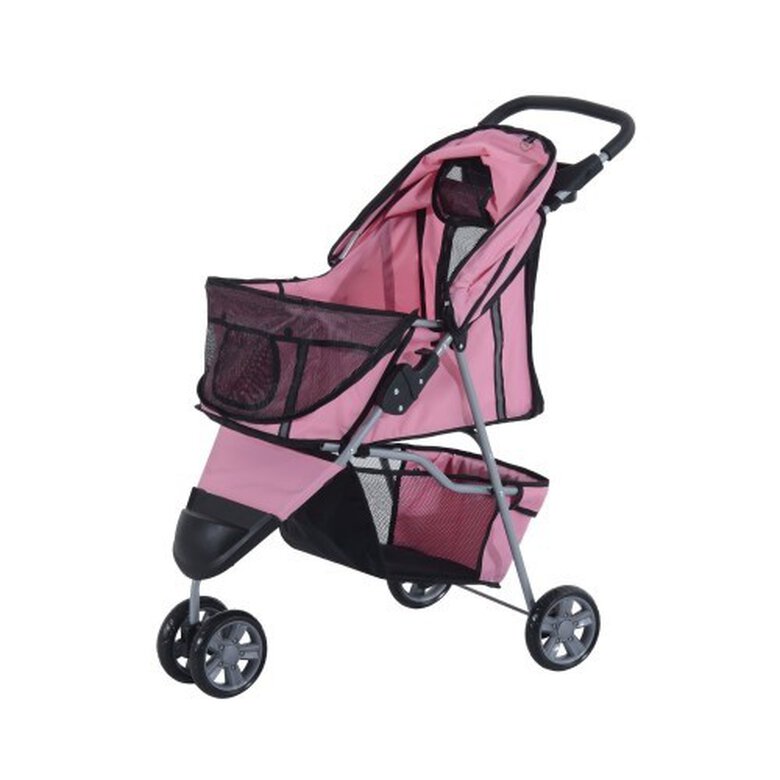 Cochecito plegable PawHut para mascotas color Rosado, , large image number null