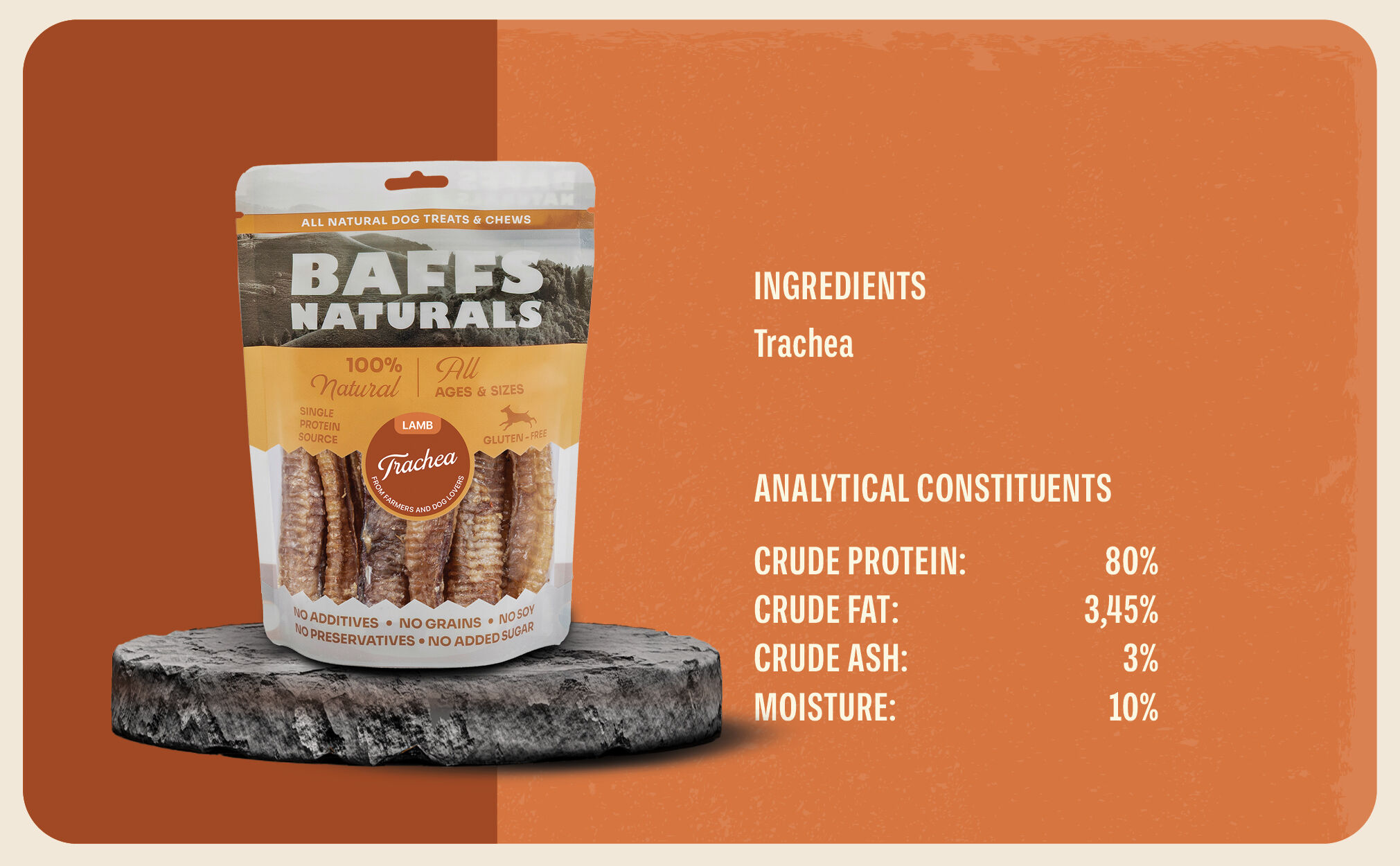 BAFFS Naturals Tr&aacute;quea de Cordero - Snack Masticable Natural para Perros, , large Imagen numero 5