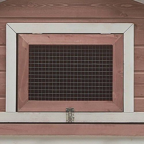 Conejera grande de madera color Moca y Blanco thumbnail