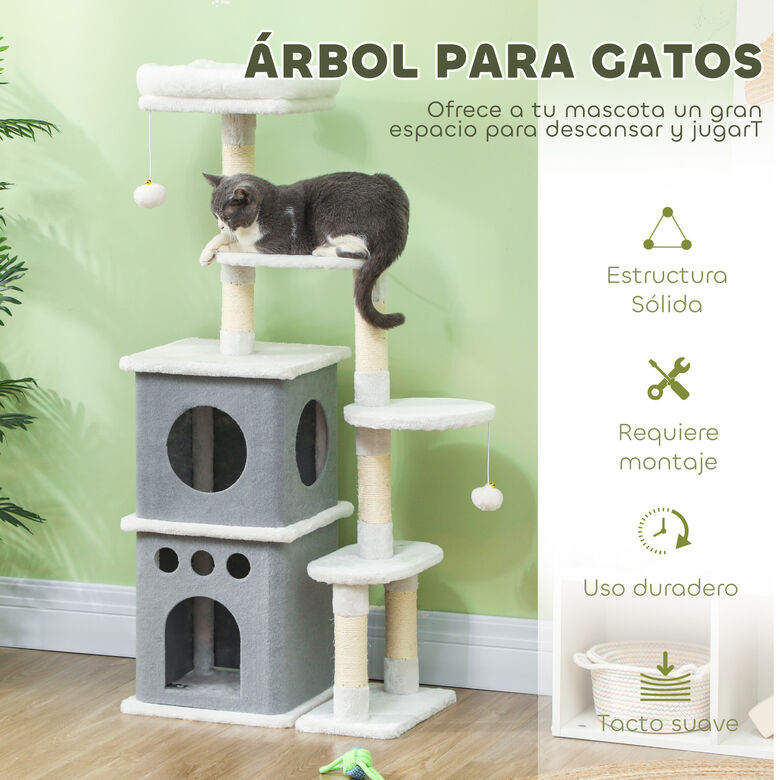 PawHut Árbol Rascador crema para Gatos thumbnail