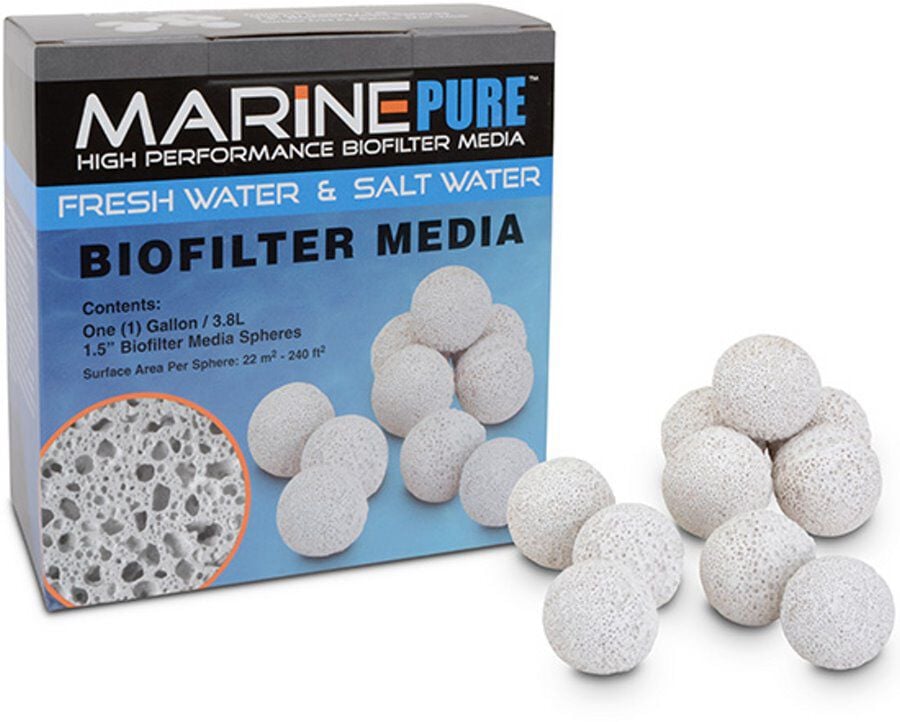 Marine Pure Spheres elimina el amoníaco, nitritos y nitratos en acuarios