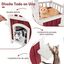 COSTWAY Caseta para Gatos de Madera, Casa para Mascotas de 2 Pisos con Techo de Asfalto, Cortina de Lluvia y Plataformas de Saltar, Refugio para Gatos a Prueba de Intemperie, 58 x 50 x 87 cm, , large indicador imagen numero 2