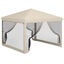 Outsunny Carpa Plegable 3x3 para Exterior Cenador de Jardín Portátil con Mosquiteras Bolsa de Transporte Marco de Acero y Tela Oxford Resistente para Fiestas Camping Beige, , large indicador imagen numero 1