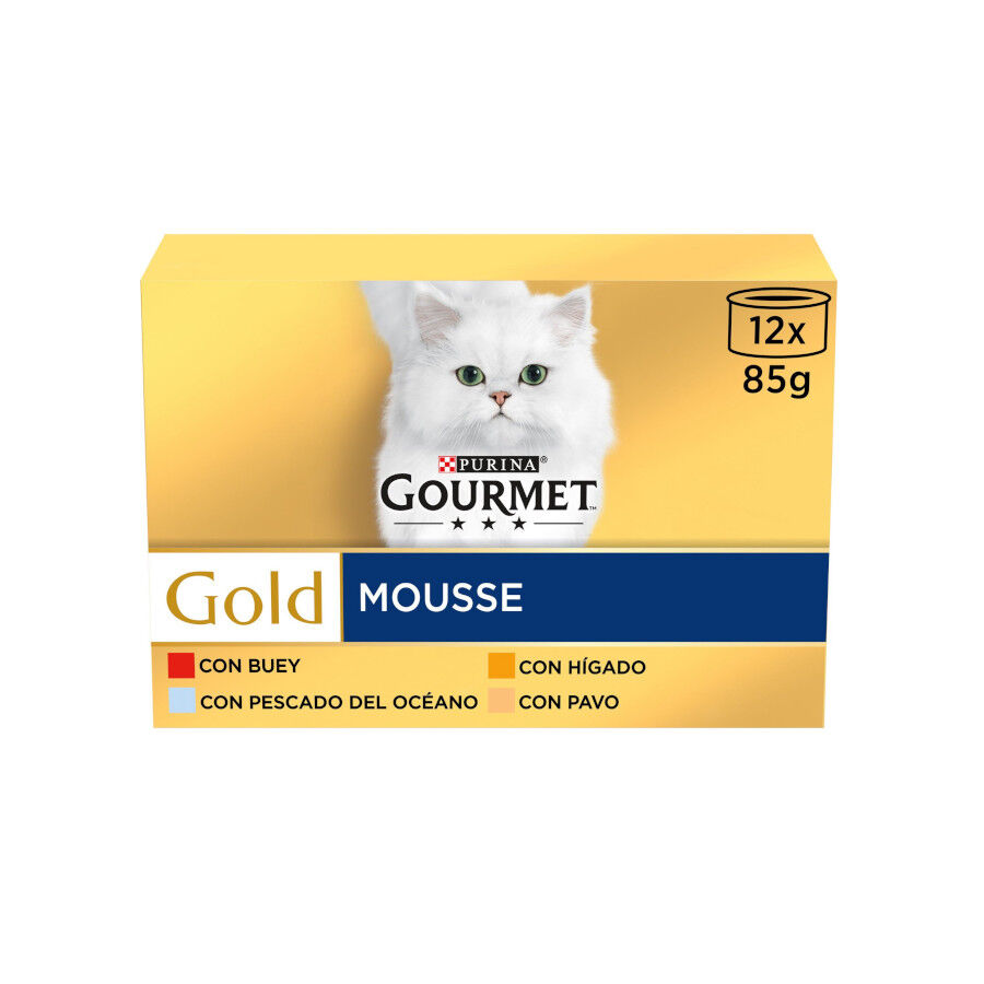12 latas x 85 g Gourmet Gold Mousse Surtido latas para gatos, , large Imagen numero 1
