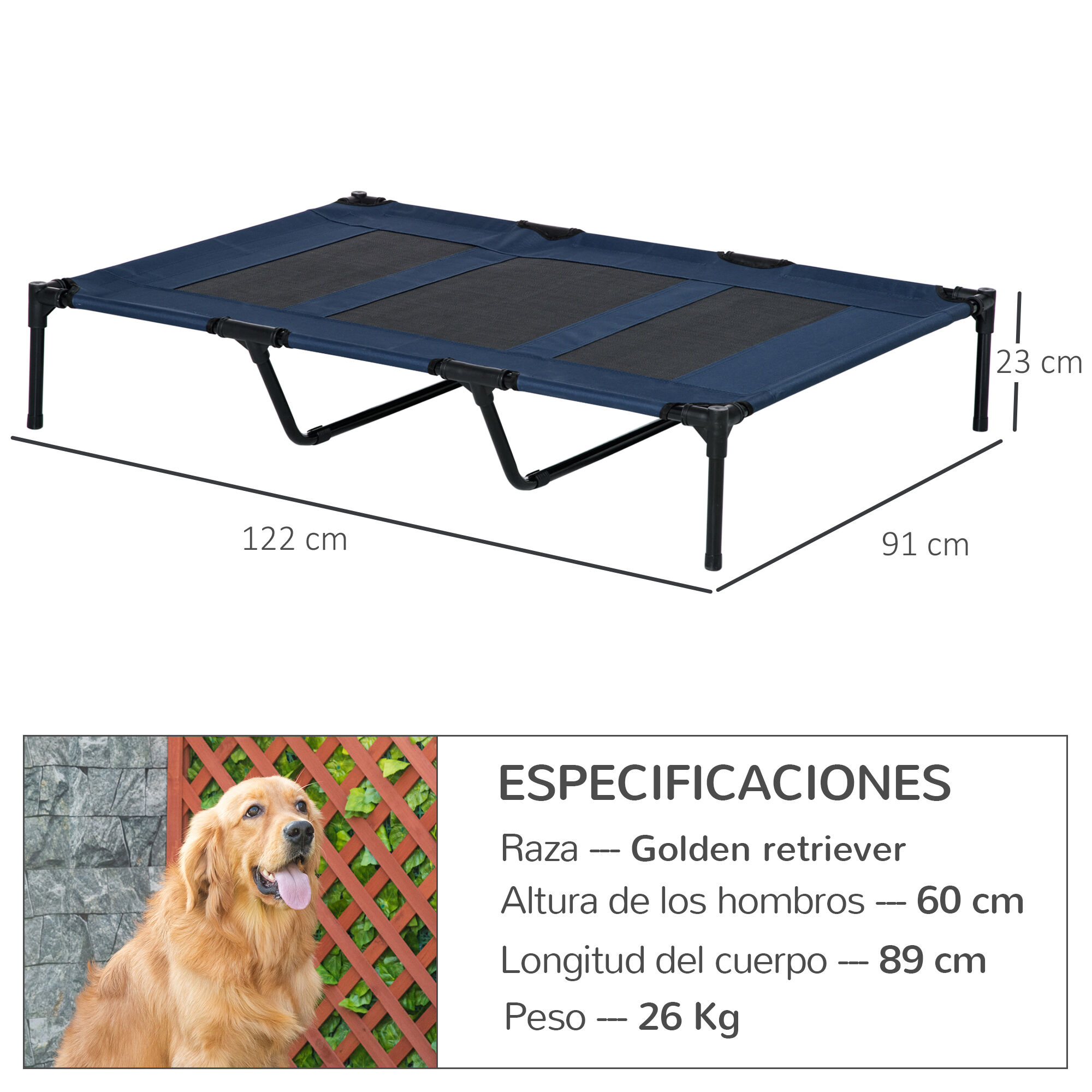 PawHut cama elevada transpirable para perros thumbnail