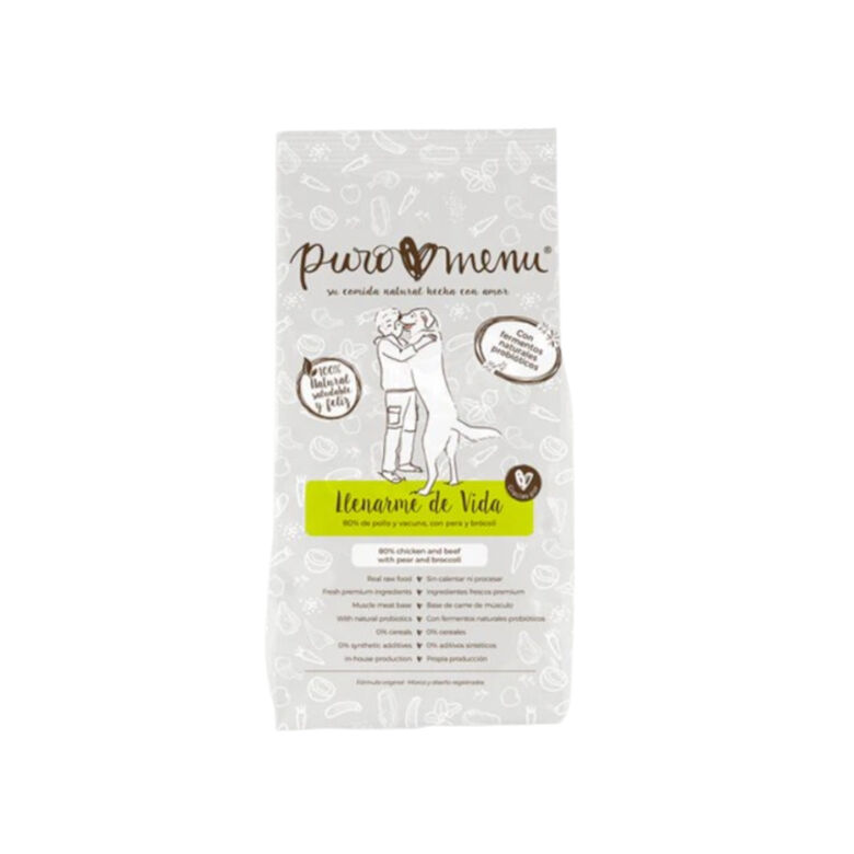 Puro Menú Barf Llenarme de Vida Ternera y Pollo comida congelada para perros thumbnail