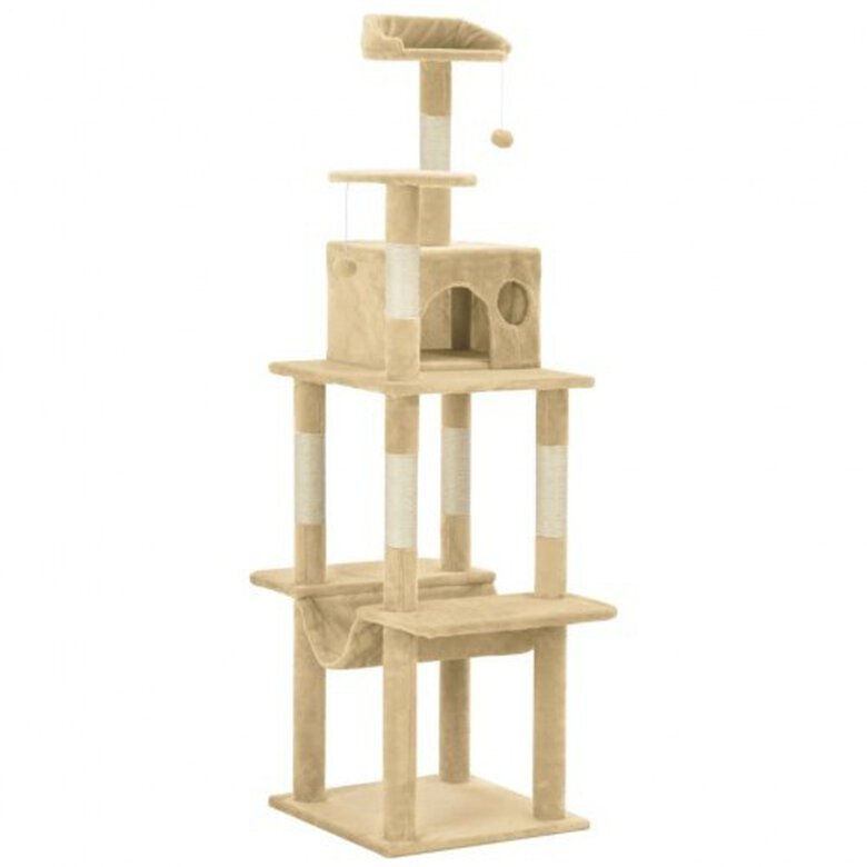 Rascador con poste de sisal para gatos color Beige, , large image number null
