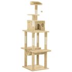 Rascador con poste de sisal para gatos color Beige, , large image number null