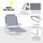 Outsunny Tumbona Reclinable y Plegable de Jardín con Respaldo Ajustable en 4 Posiciones Marco de Metal Texteline Transpirable 186x66x80 cm Gris, , large indicador imagen numero 4