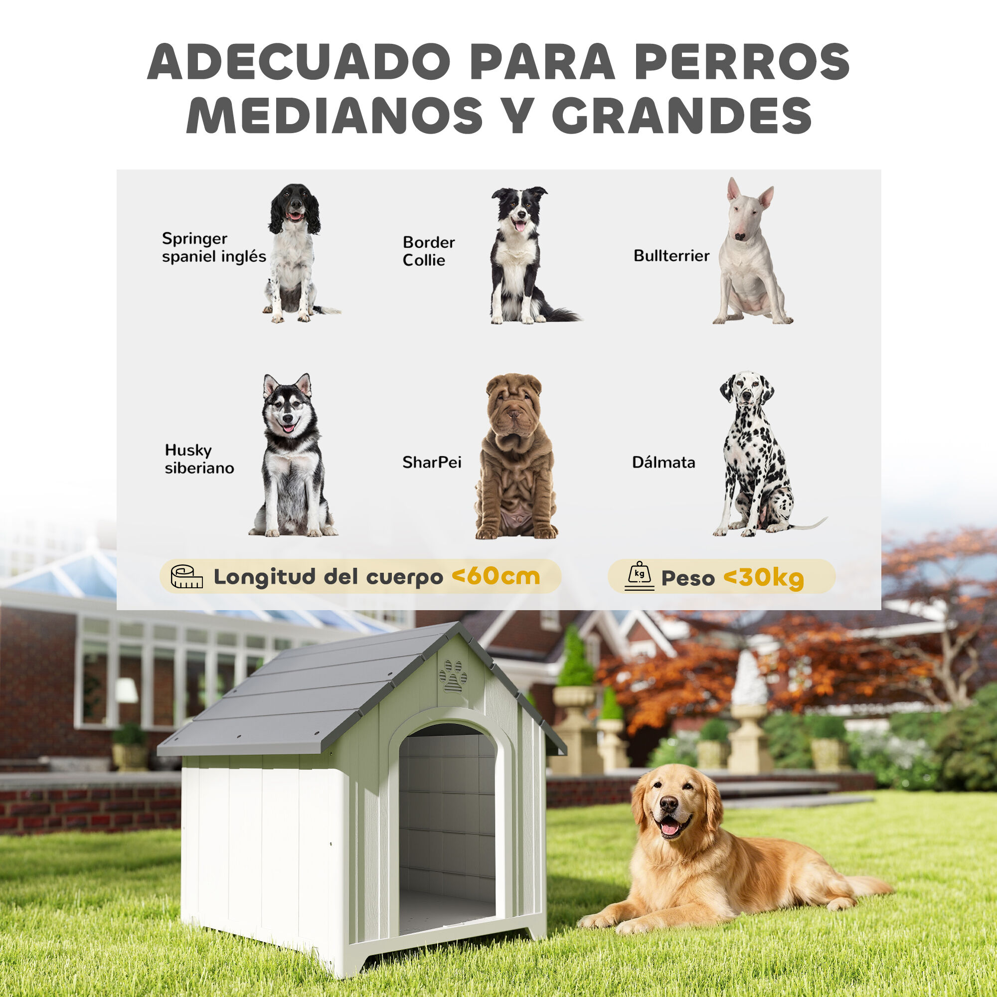 PawHut Caseta para Perros Gris, , large Imagen numero 5