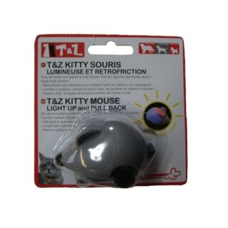 T&Z kitty ratón interactivo de tela y catnip gris para gatos
