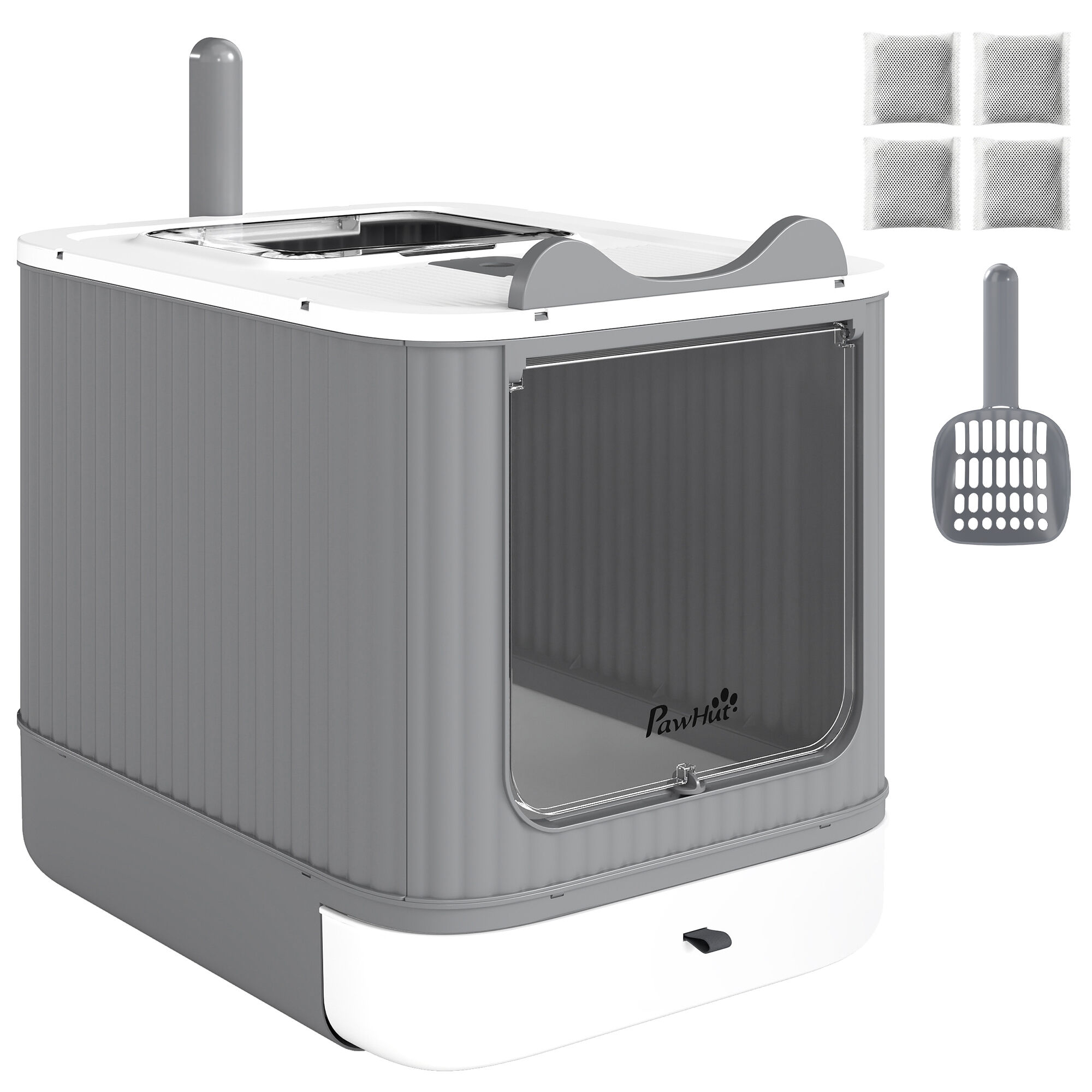 PawHut Arenero para Gato Blanco, , large Imagen numero 1