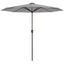 Outsunny Sombrilla de Jardín Ø265x240 cm Parasol de Terraza con Luces LED Solares Manivela e Impermeable para Piscina Patio Gris Claro, , large indicador imagen numero 1