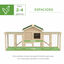 PawHut Gallinero de Madera 204x85x93 cm Jaula para 2-4 Gallinas Gallinero Grande con Nido Bandeja Extraíble Techo de Asfalto y Rampa para Exterior Natural, , large indicador imagen numero 4