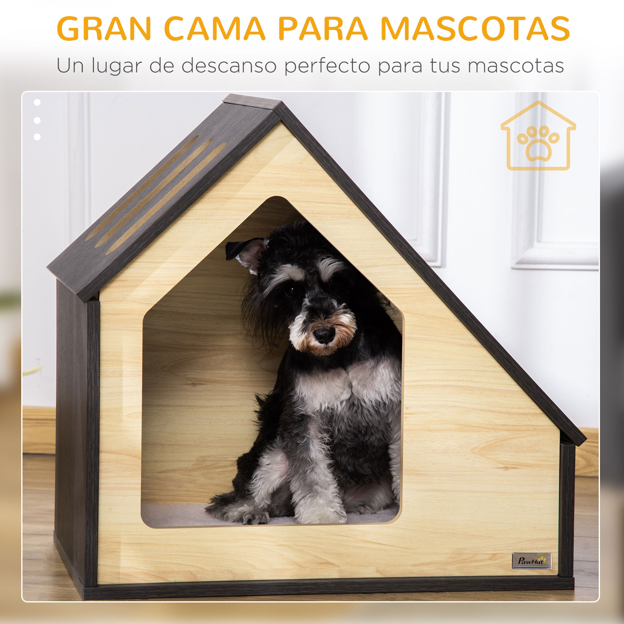 PawHut Caseta de Madera para Perros Perrera, , large Imagen numero 4