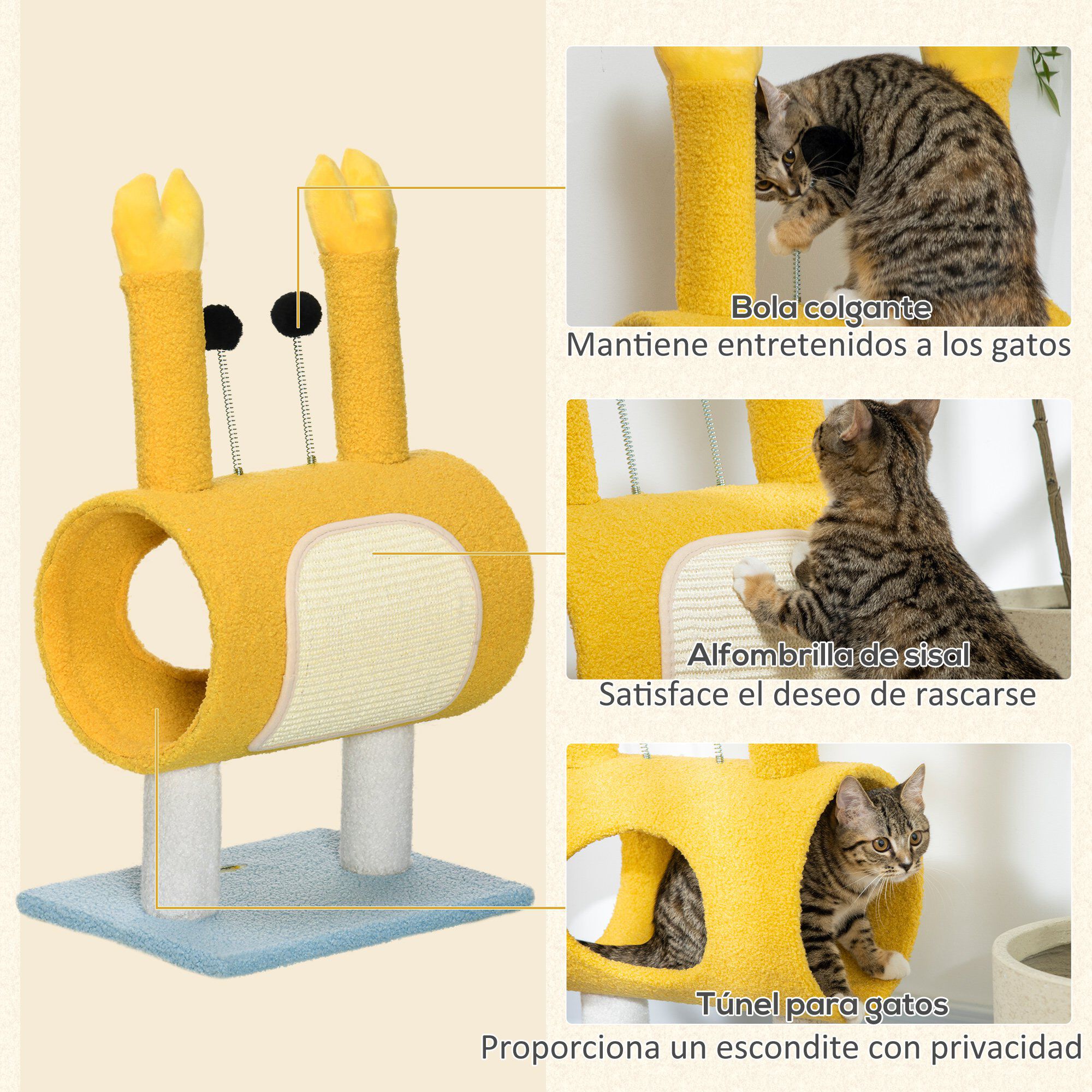 PawHut &Aacute;rbol Rascador para Gatos, , large Imagen numero 5