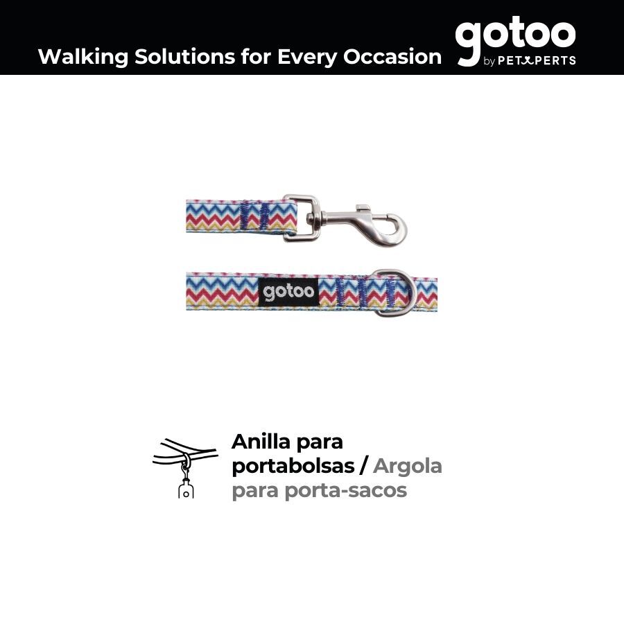 Gotoo Correa estampada rayas zig-zag para perros, , large Imagen numero 4