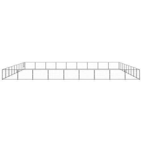 Vidaxl perrera con cable de acero negro para perros, , large Imagen numero 2