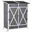 Outsunny Caseta de Jardín de Madera 139x75x160 cm Cobertizo para Almacenaje de Herramientas con Estantería Movible Puertas con Cerrojo Techo Asfáltico Gris, , large indicador imagen numero 1