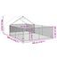 vidaXL Caseta perros exterior con corral 4x3x1,9 m acero galvanizado, , large indicador imagen numero 10