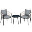Outsunny Conjunto de Muebles de Jardín 3 Piezas Juego de Muebles de Terraza Incluye Mesa con Encimera de Vidrio Templado y 2 Sillones con Cojines Reposabrazos de Cuerda Polipropileno Gris, , large indicador imagen numero 1