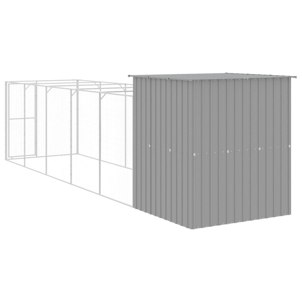 vidaXL Caseta perro corral acero galvanizado gris claro 165x1271x181cm, , large Imagen numero 27