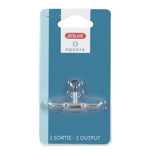 Zolux Aquaya Llave Metálica con 2 salidas para Tubo de Aire para acuarios