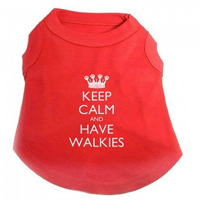 Camiseta "keep calm" Pet Brand para perros color Rojo, , large image number null