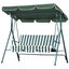Outsunny Columpio Balancín de Jardín Exterior de 3 Plazas con Cojín Techo Ajustable y Marco de Metal para Balcón Terraza Patio Carga Máx. 200 kg 172x110x153 cm Raya Verde, , large indicador imagen numero 1