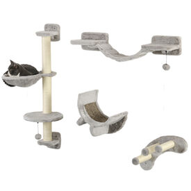 PawHut Rascador Estanterías Gris para gatos
