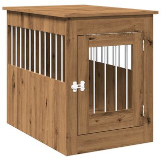 vidaXL Jaula para perros mueble madera contrachapada roble artesanal