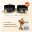 Nobleza -  Comedero Gato Perro 2 x Comedero Gatos de Ceramica con Soporte de Bambú, Antideslizante, para Gatos y Perros Pequeños, L13*W13*H5CM (Negro), , large indicador imagen numero 2