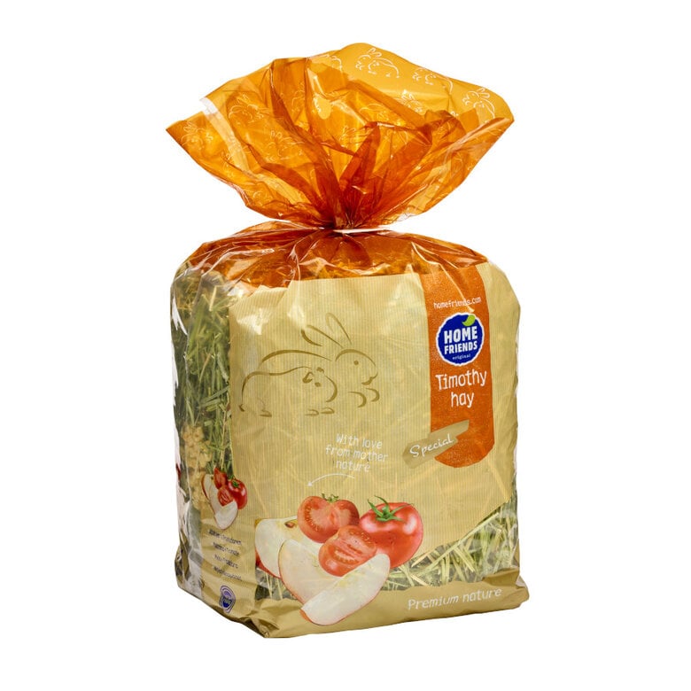 600 g Home Friends Heno Timothy Manzana y Tomate para conejos y roedores