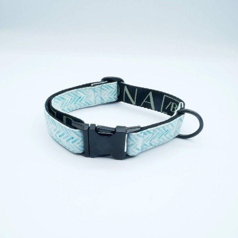 Baona collar amur de nylon reciclado azul para perros, , large image number null