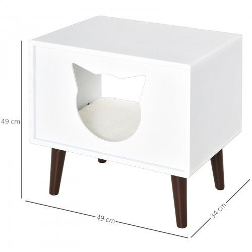 Cueva/Cama con coj&iacute;n PawHut para gatos color Blanco, , large Imagen numero 3