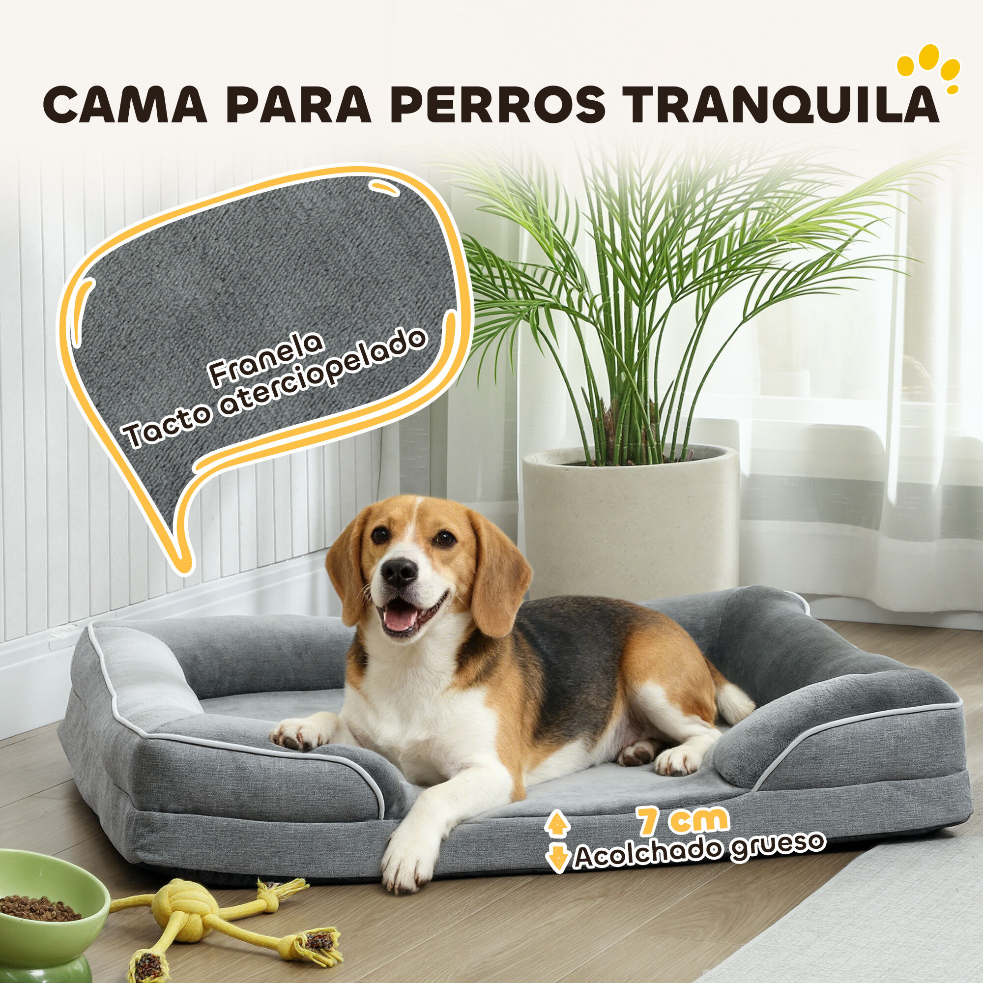 PawHut Cama para Perros Gris, , large Imagen numero 4