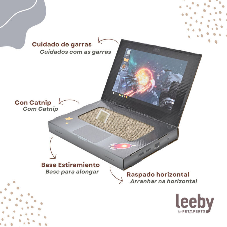 Leeby Lily rascador de cartón en forma de ordenador para gatos thumbnail