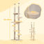 PawHut Árbol para Gatos de Suelo a Techo 225-255 cm Árbol Rascador para Gatos de 7 Niveles Torre para Gatos con Hamacas Plataformas Juguete de Cuerda Bola de Juguete Beige y Gris, , large indicador imagen numero 3