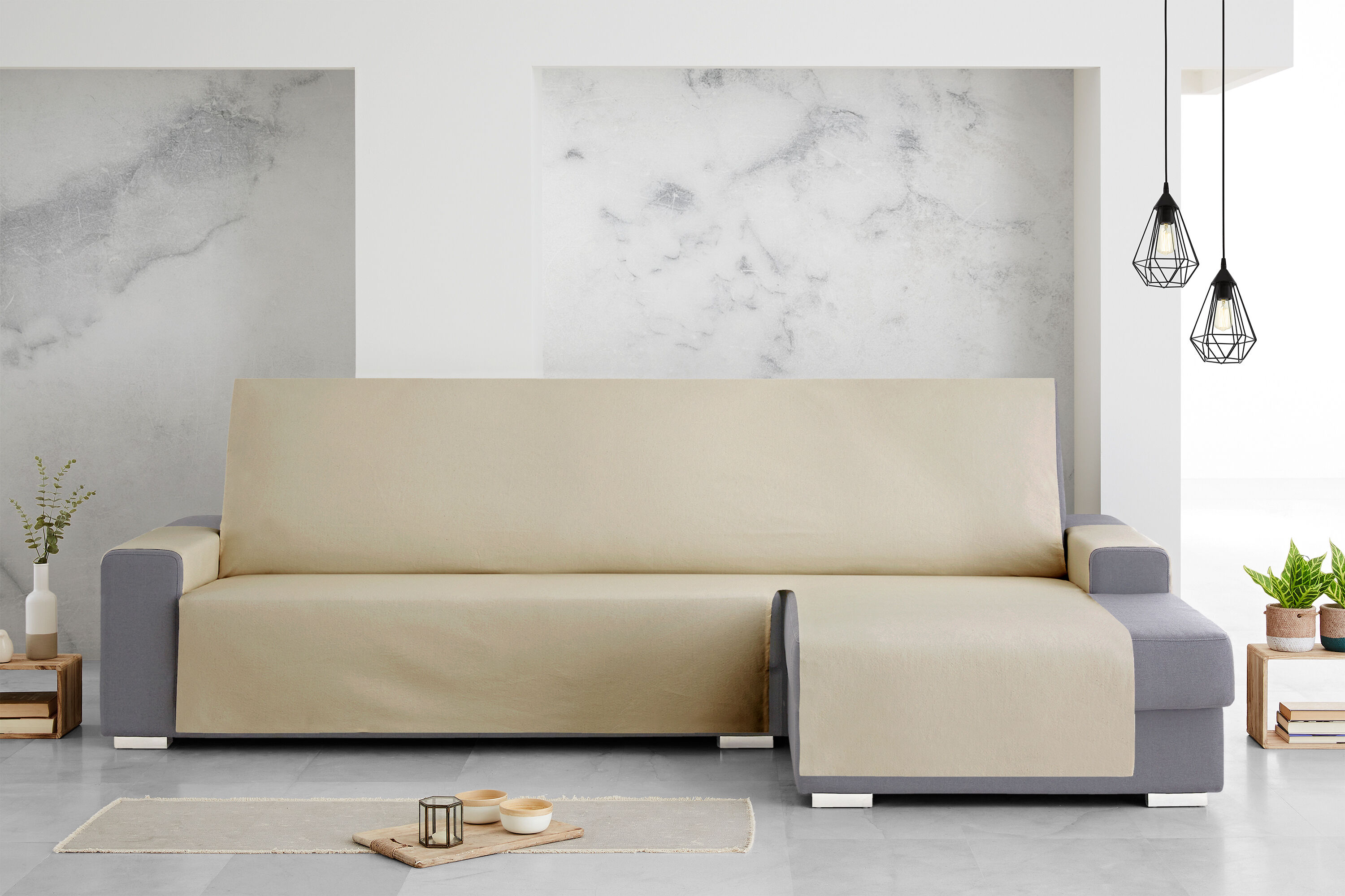 Protector Cubresofa Sofa Chaise Longue Derecha Extra Royale 290 cm. Color Lino, , large Imagen numero 3