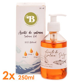 BIMORDISCOS Pack 2 x 250 ml Aceite de Salmón para Perros y Gatos