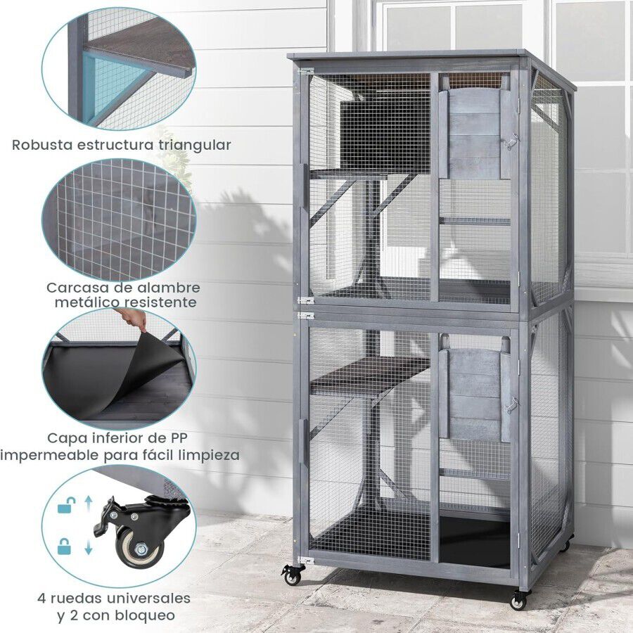 Costway Casa de Madera para Gatos thumbnail