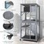 COSTWAY Casa de Madera para Gatos, 182cm Recinto de Exterior para Gatitos con Tejado de Asfalto, 2 Plataformas, Condominio de Interior para Gatos con Ruedas, Capa Inferior de PP, , large indicador imagen numero 3