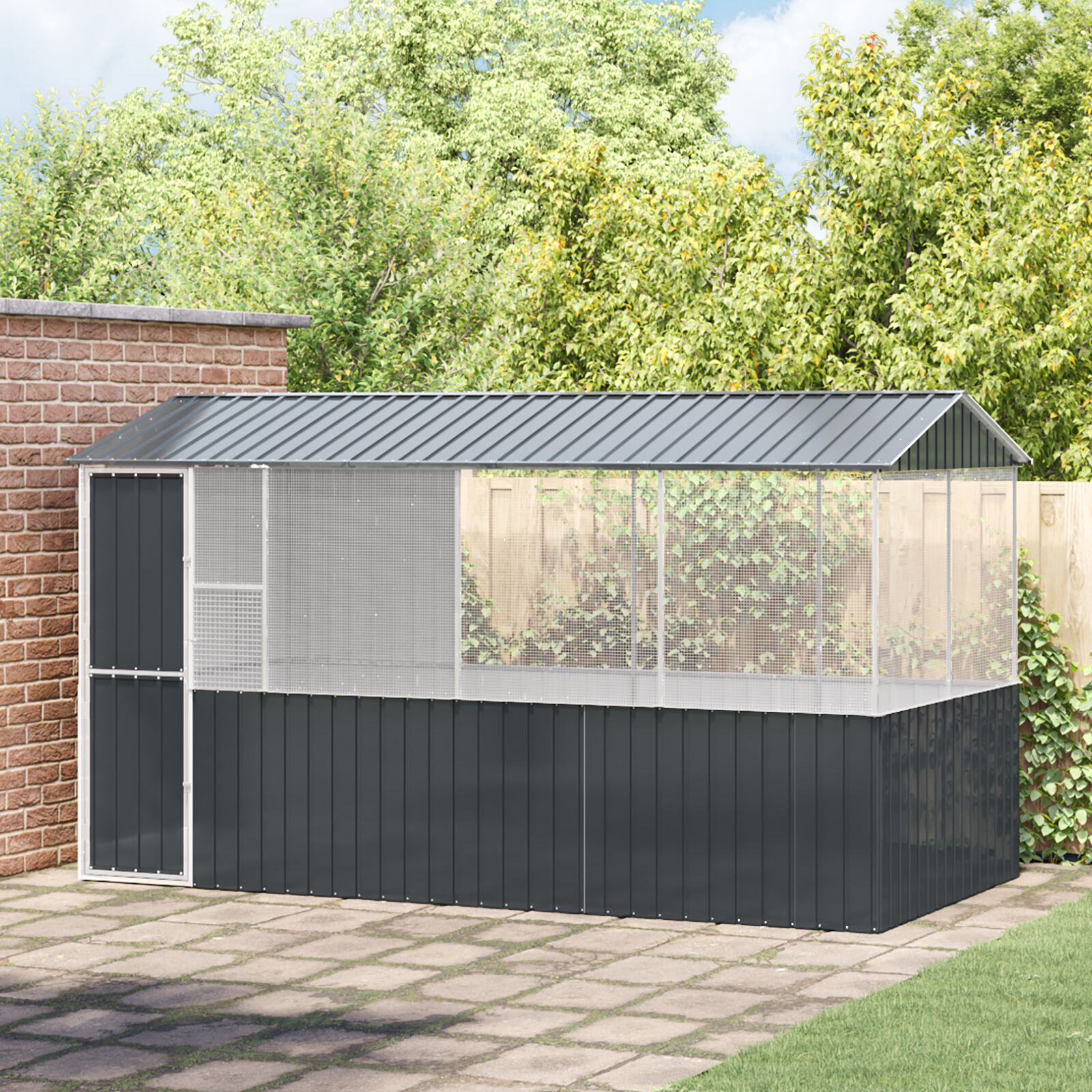 VidaXL Jaula Acero Galvanizado Antracita para pájaros thumbnail