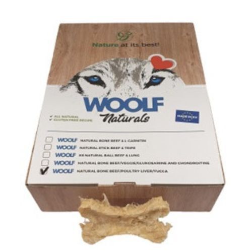 Woolf Natural Hueso para perro de Ternera, Hígado de Ave y Yuca