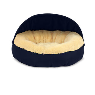 Gauty Cama Redonda Tela Impermeable y pelo azul y beige para Perros y Gatos 