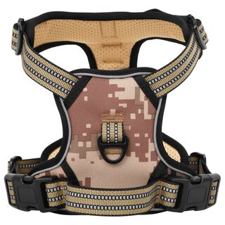VidaXL Arnés con bandas reflectantes ajustables marrón para perros