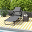 Outsunny Tumbona Plegable Gris, , large indicador imagen numero 2